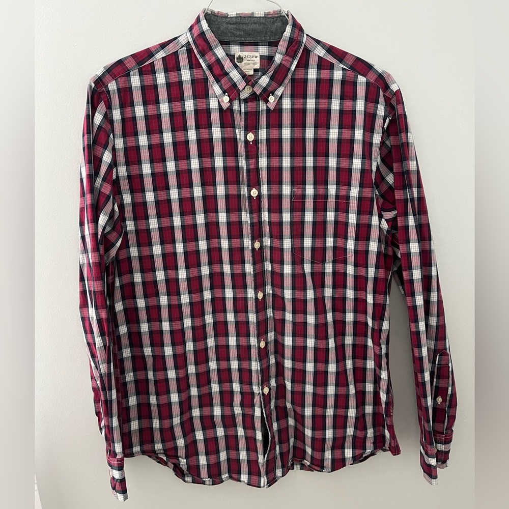J Crew Factory Button Down Collared Shirt Sz L